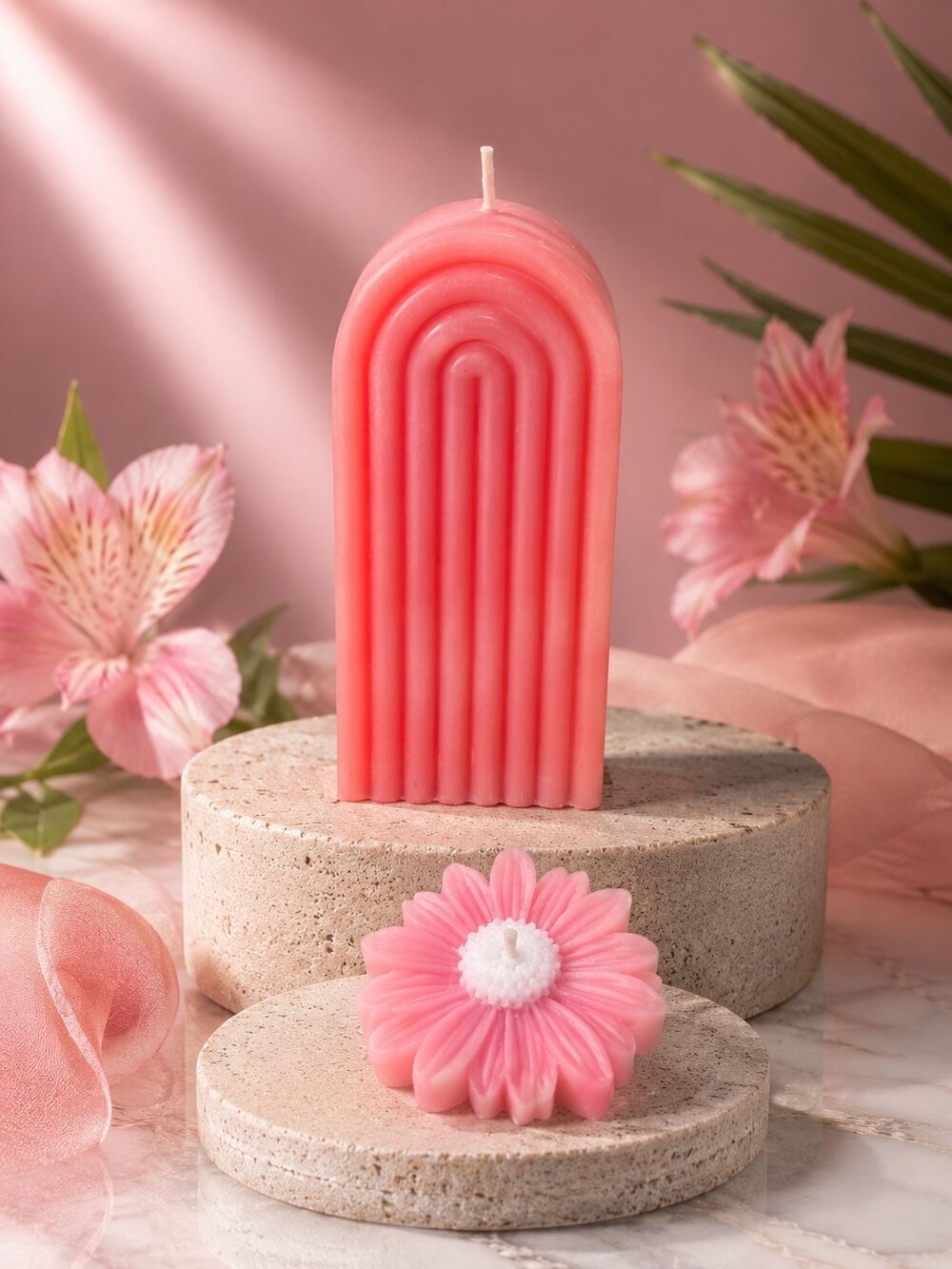 Rose pillar candle