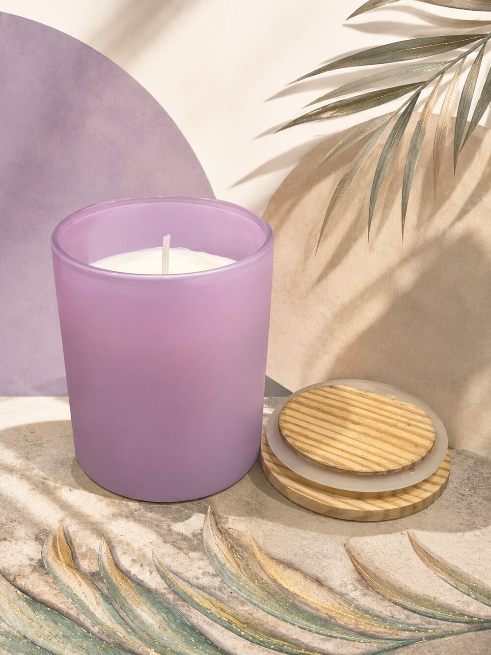 Carved Wooden Bowl Candle